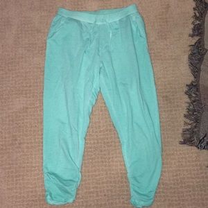 Mint Green Cropped Sweatpants
